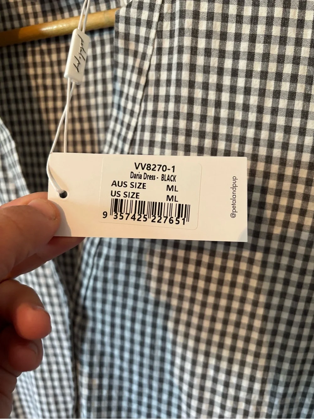 NWT petal + pup daria tiered gingham shirt dress - Picture 2 of 5